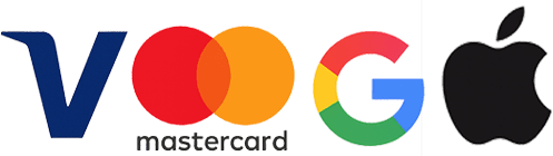 Visa, Mastercard, Google Pay and Apple Pay accepted